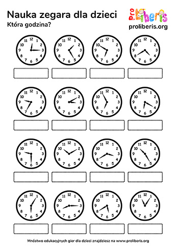 Nauka zegara dla dzieci