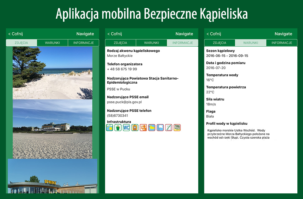 Aplikacja mobilna Bezpieczne Kąpieliska