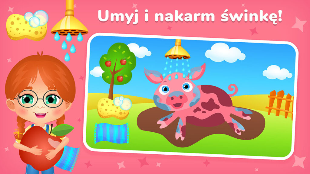 Gry dla Dzieci Małe Zwierzęta - Gry Edukacyjne Przedszkolaka - Nakarm świnkę