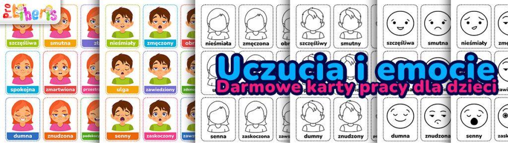 Uczucia i emocje – darmowe fiszki i karty pracy dla dzieci